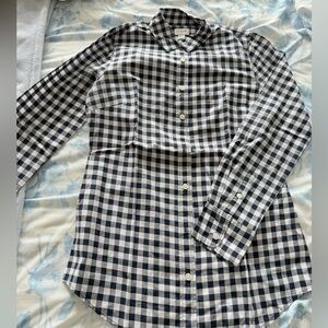 J.Crew - XXS- Good Condition- Blue and White Women’s Plaid Shirt